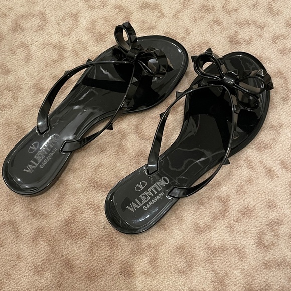 Rare all black Valentino Rock Stud sandals! Black Rock Studs! - Picture 2 of 8